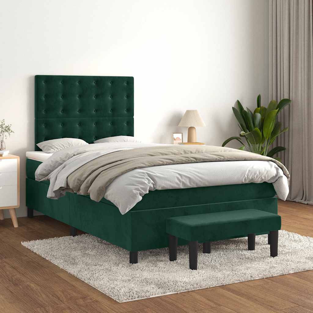 Sommier à lattes de lit avec matelas vert foncé 120x190 cm - XIOS