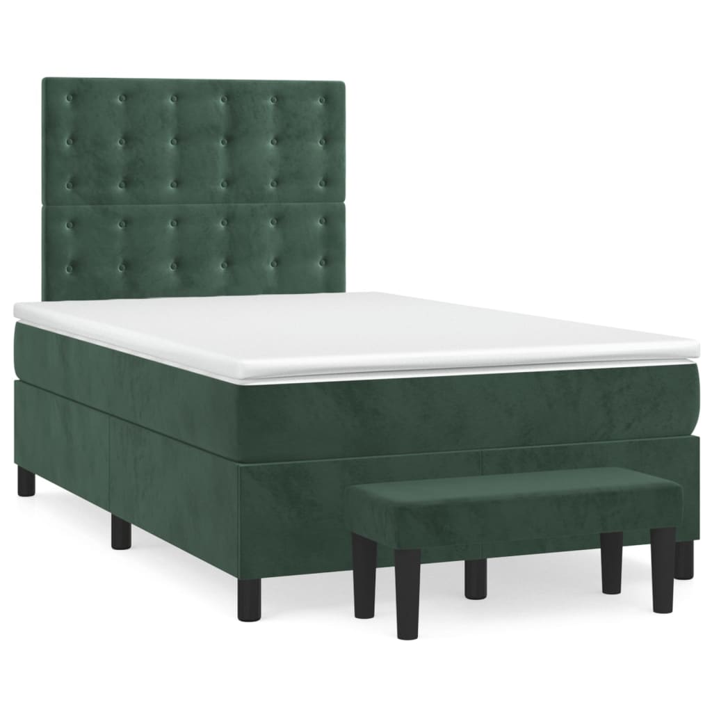 Sommier à lattes de lit avec matelas vert foncé 120x190 cm - XIOS