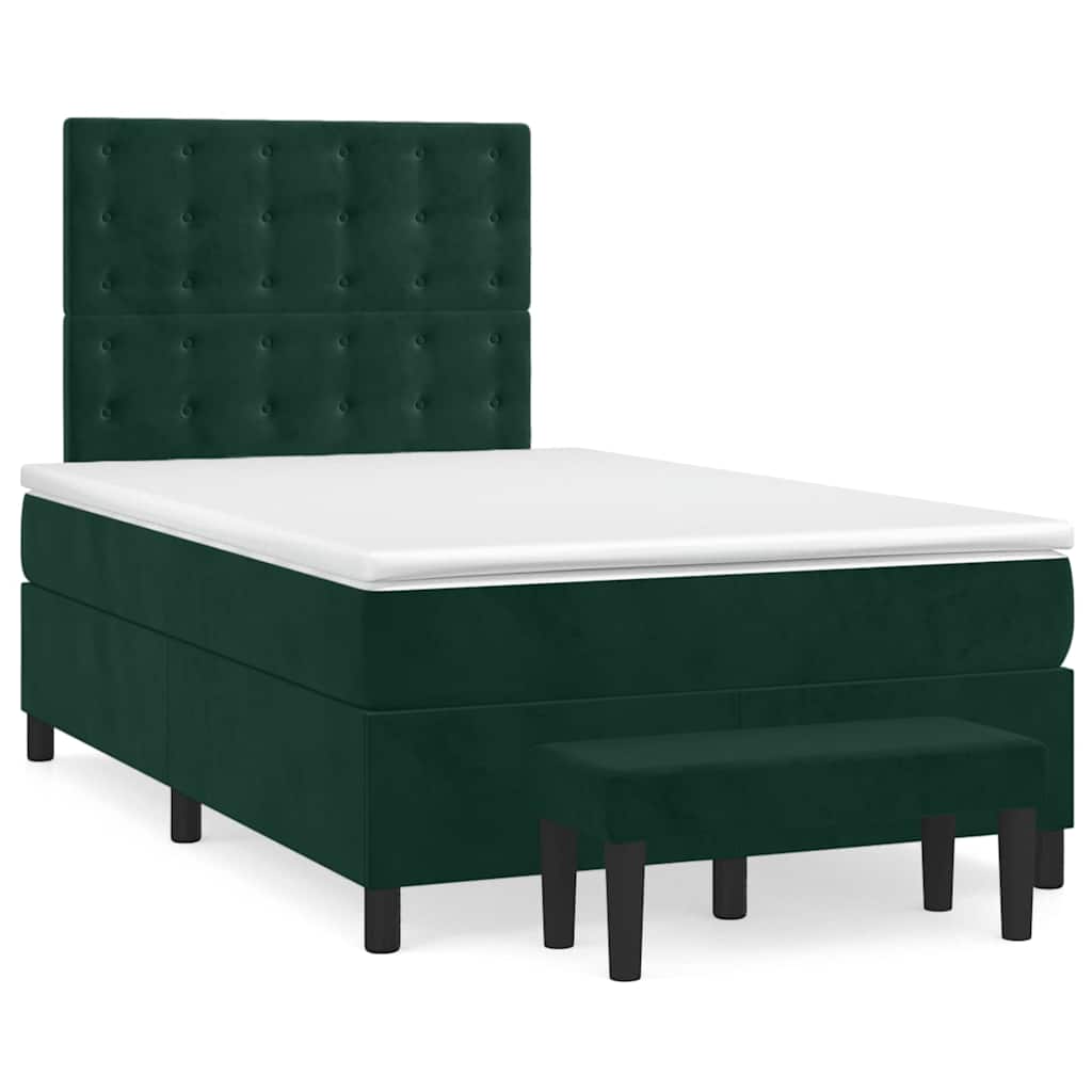 Sommier à lattes de lit avec matelas vert foncé 120x190 cm - XIOS
