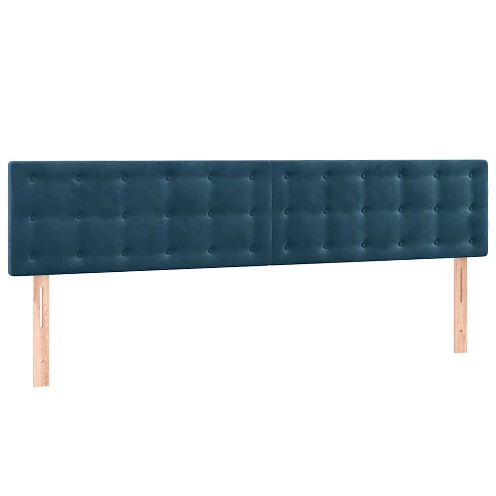 Sommier à lattes de lit et matelas bleu foncé 120x190cm velours - XIOS