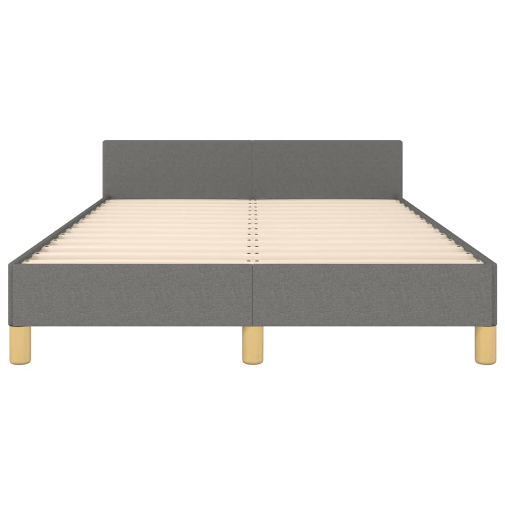 Cadre de lit sans matelas gris foncé 120x190 cm tissu - XIOS