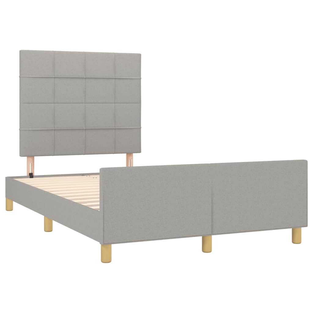 Cadre de lit sans matelas gris clair 120x190 cm tissu - XIOS
