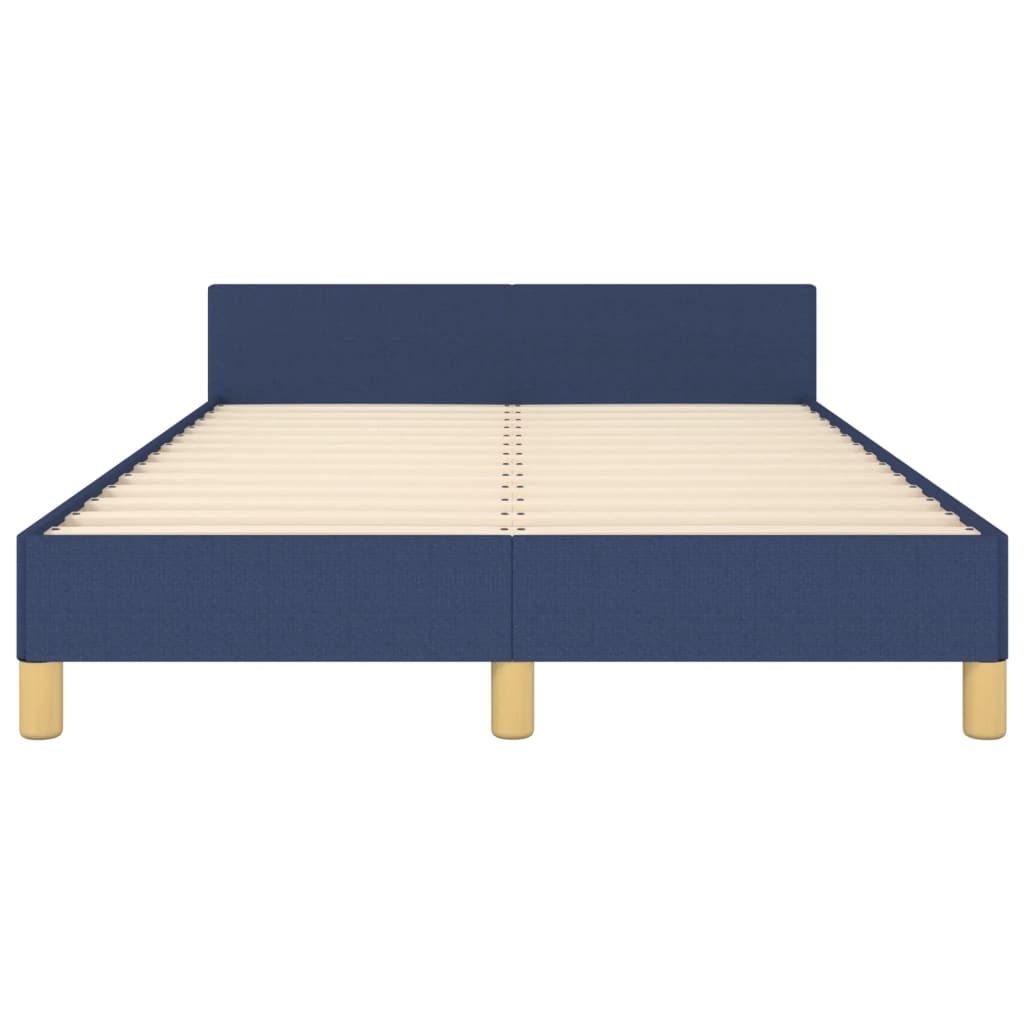 Cadre de lit sans matelas bleu 120x190 cm tissu - XIOS