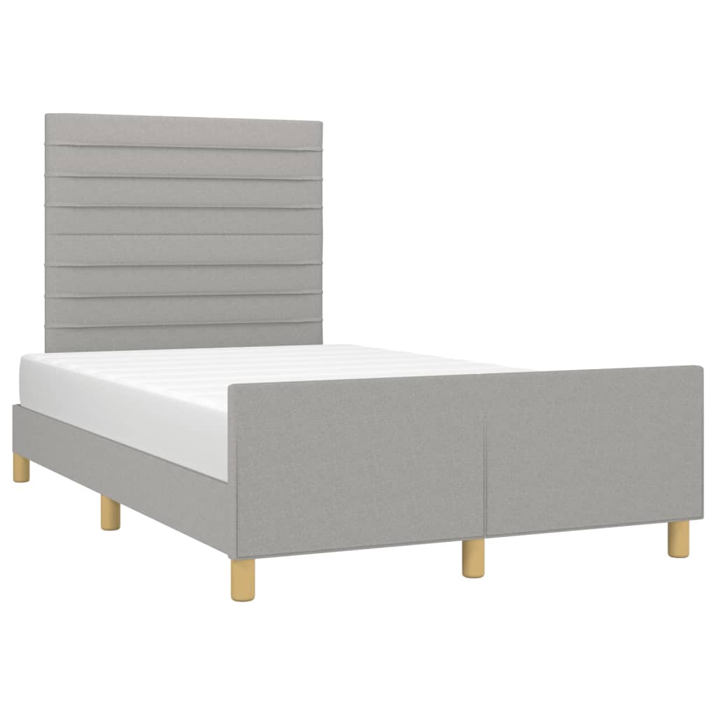 Cadre de lit sans matelas gris clair 120x190 cm tissu - XIOS