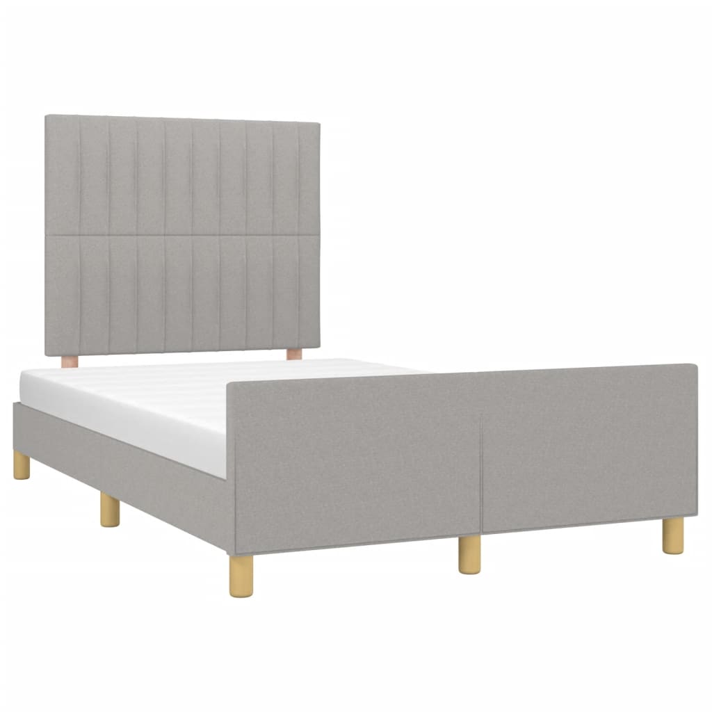 Cadre de lit sans matelas gris clair 120x190 cm tissu - XIOS