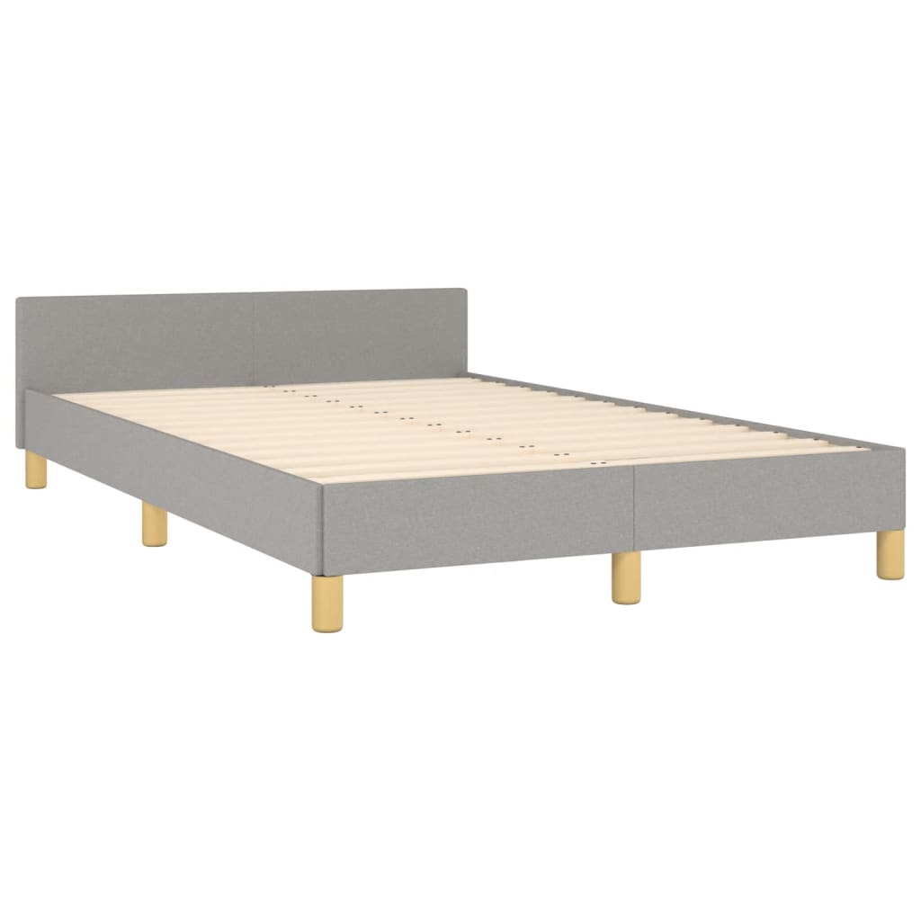 Cadre de lit sans matelas gris clair 120x190 cm tissu - XIOS