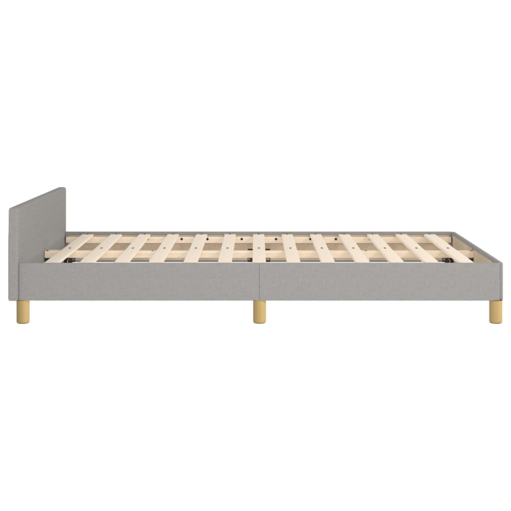 Cadre de lit sans matelas gris clair 120x190 cm tissu - XIOS