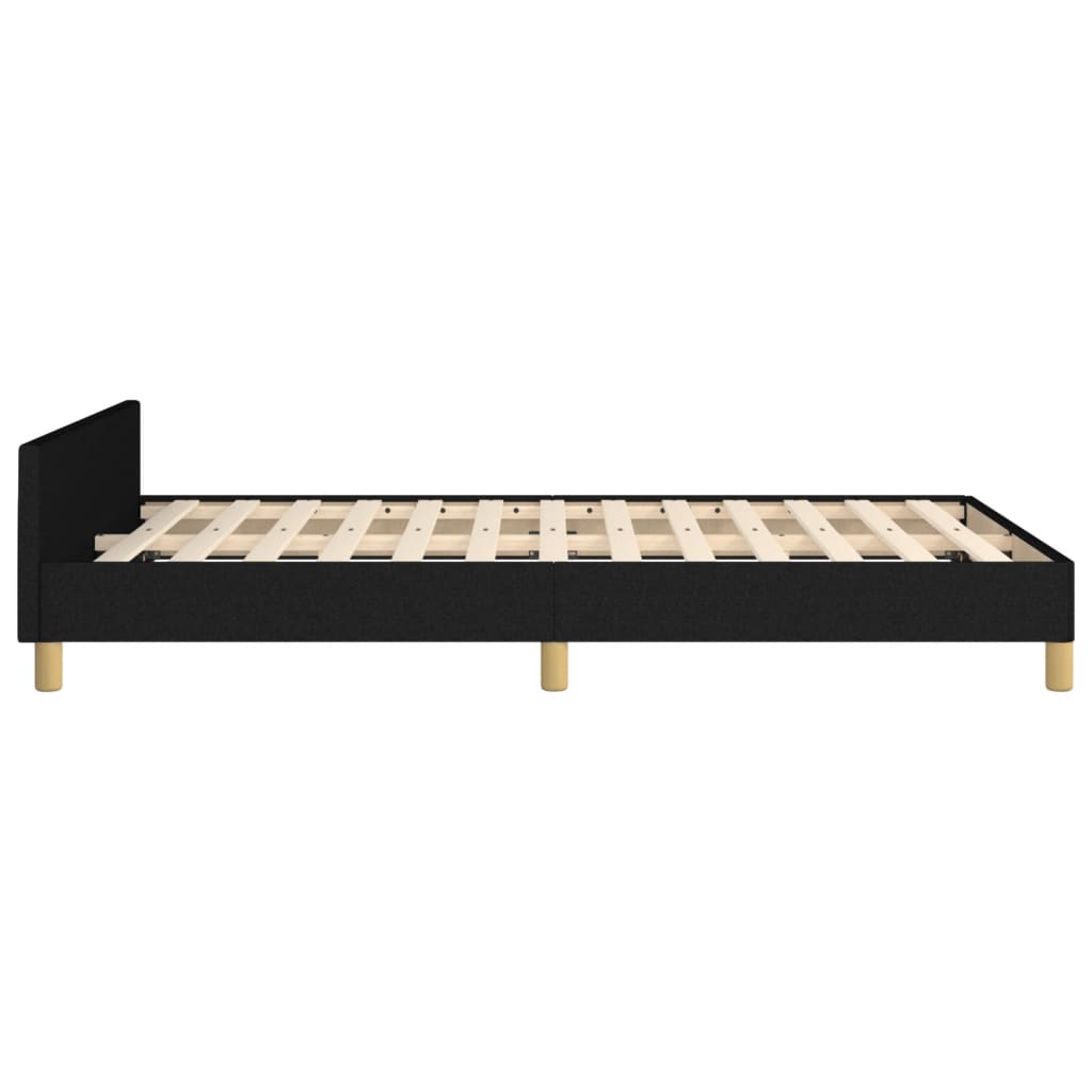 Cadre de lit sans matelas noir 120x190 cm tissu - XIOS
