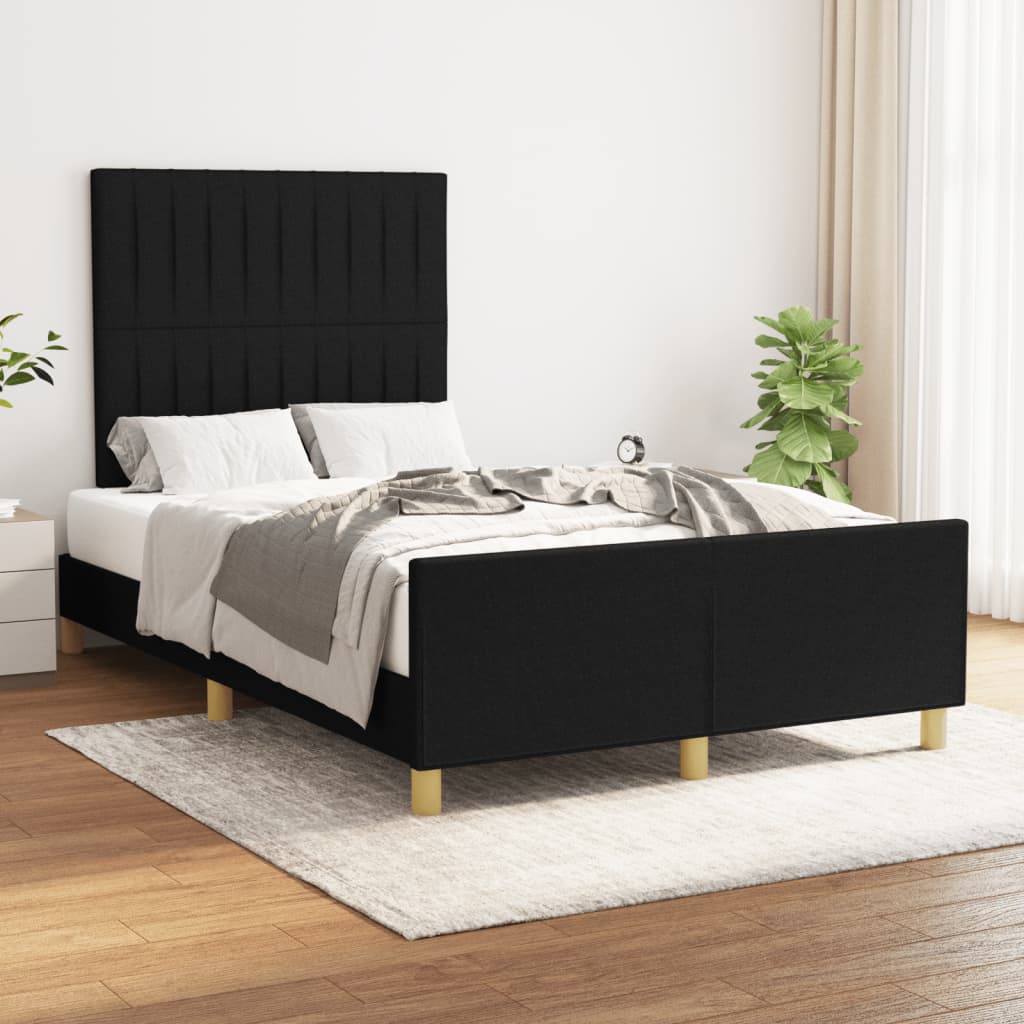 Cadre de lit sans matelas noir 120x190 cm tissu - XIOS