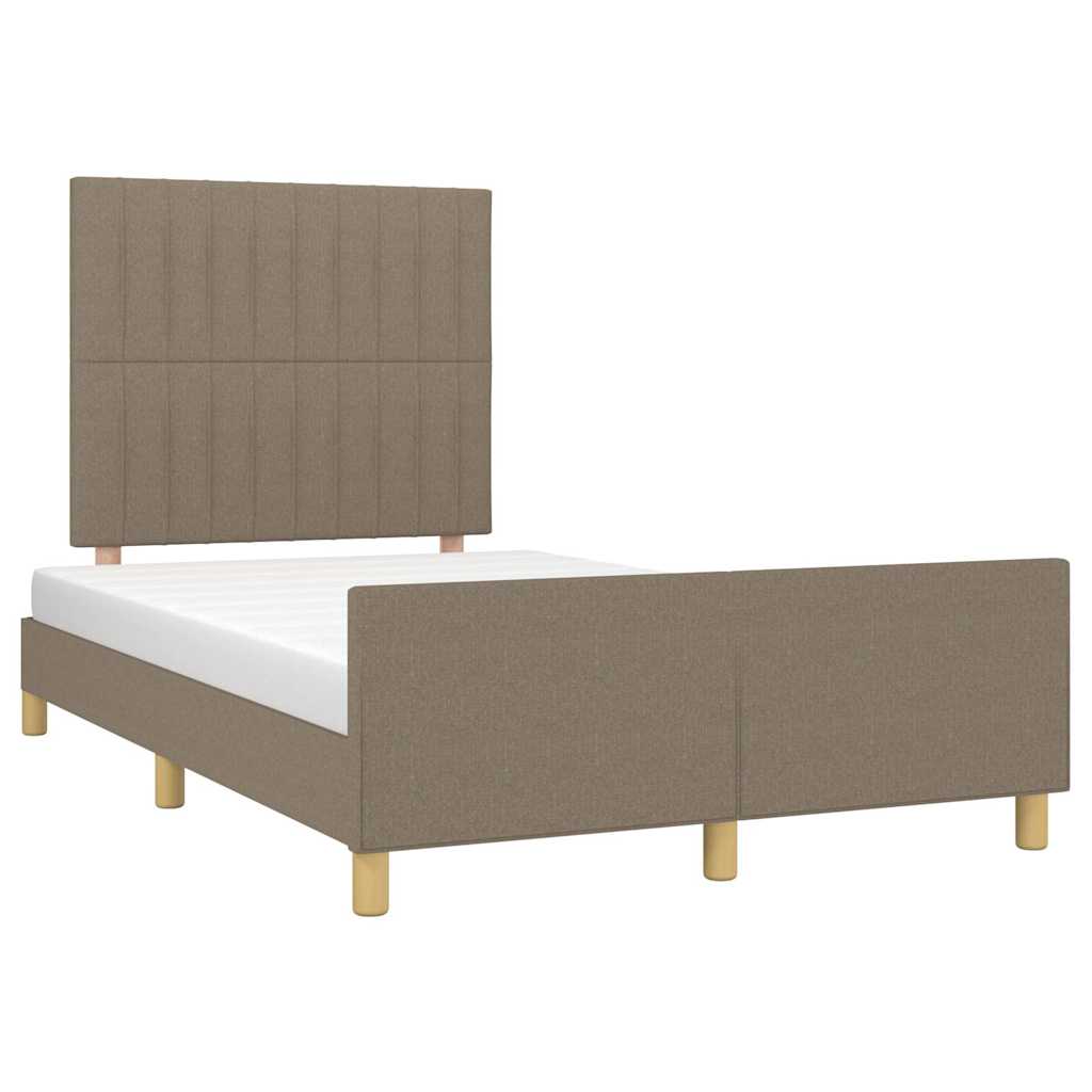 Cadre de lit sans matelas taupe 120x190 cm tissu - XIOS