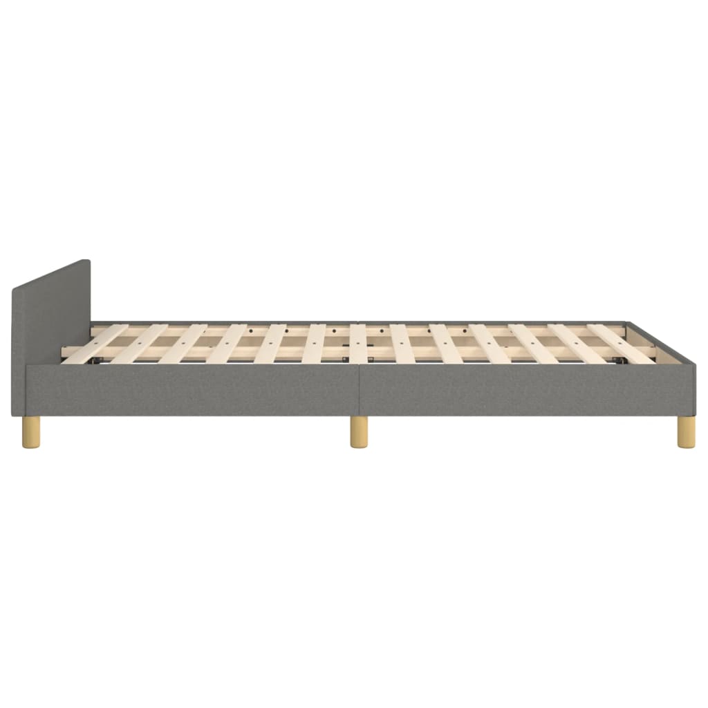 Cadre de lit sans matelas gris foncé 120x190 cm tissu - XIOS