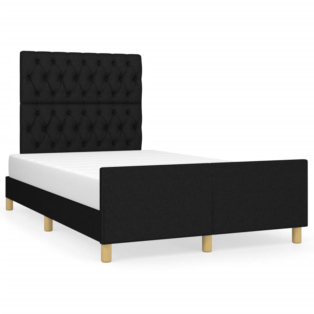 Cadre de lit sans matelas noir 120x190 cm tissu - XIOS
