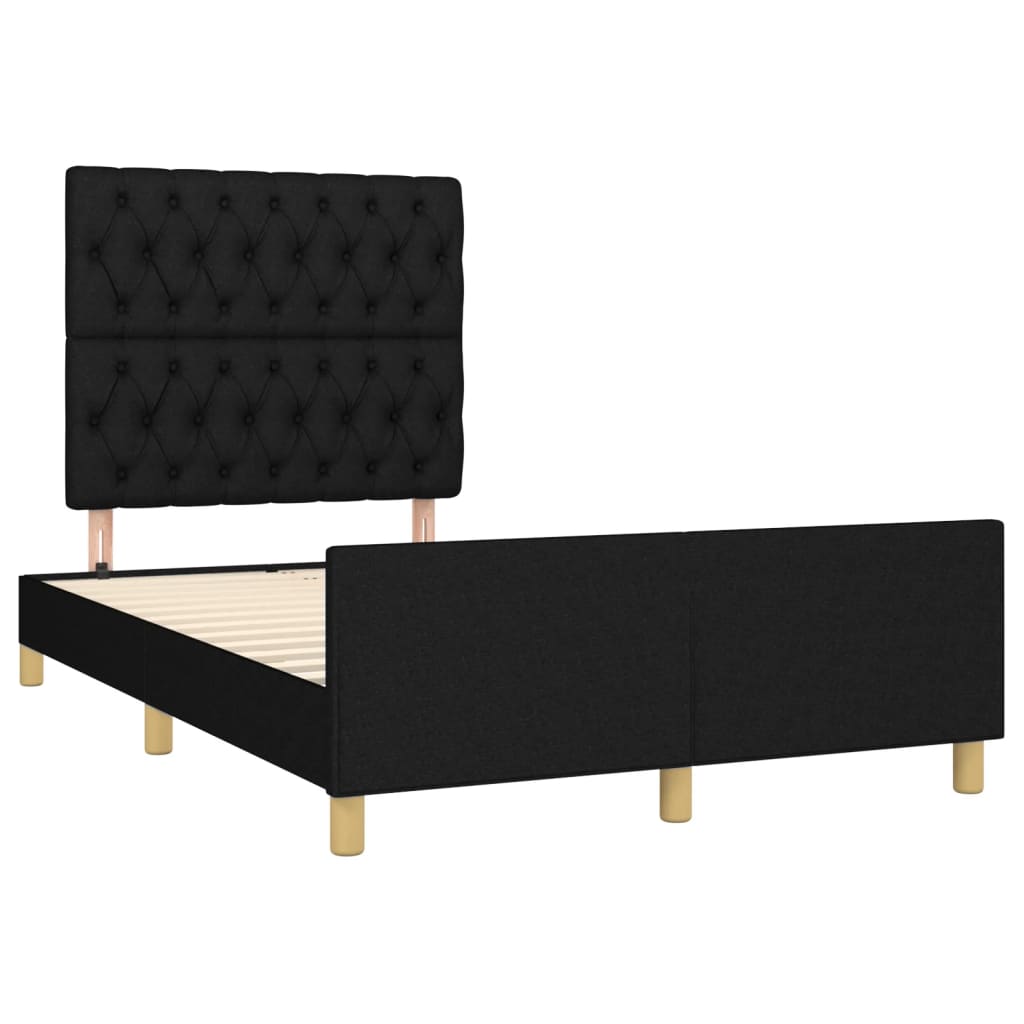 Cadre de lit sans matelas noir 120x190 cm tissu - XIOS