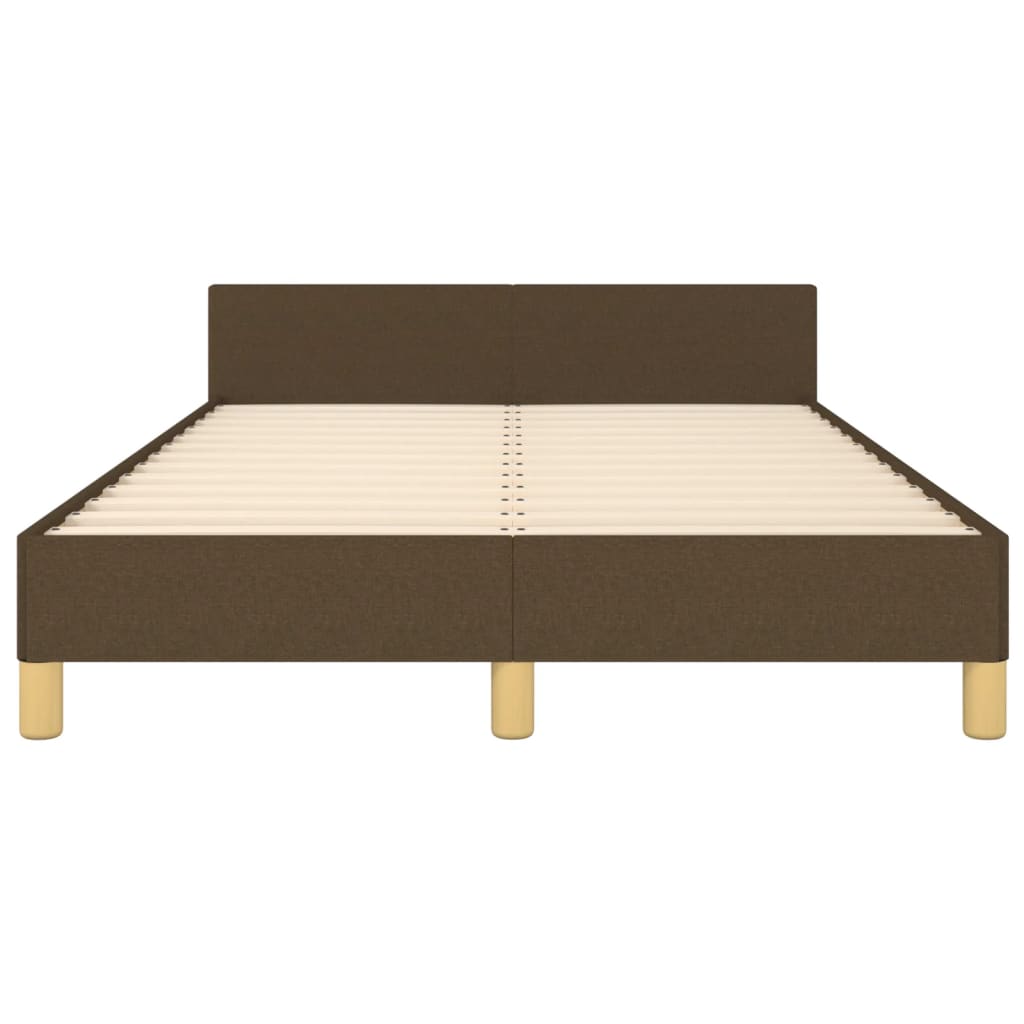 Cadre de lit sans matelas marron foncé 120x190 cm tissu - XIOS
