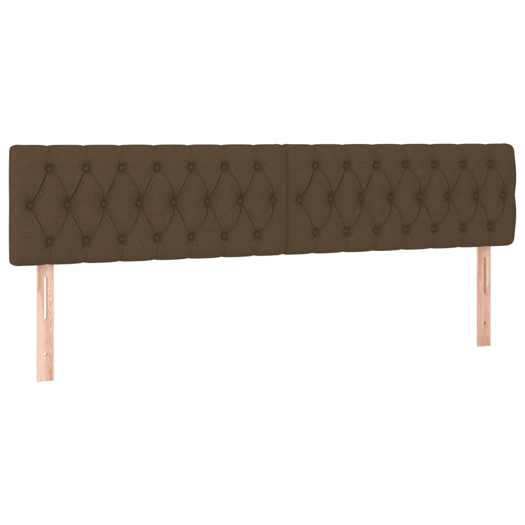 Cadre de lit sans matelas marron foncé 120x190 cm tissu - XIOS