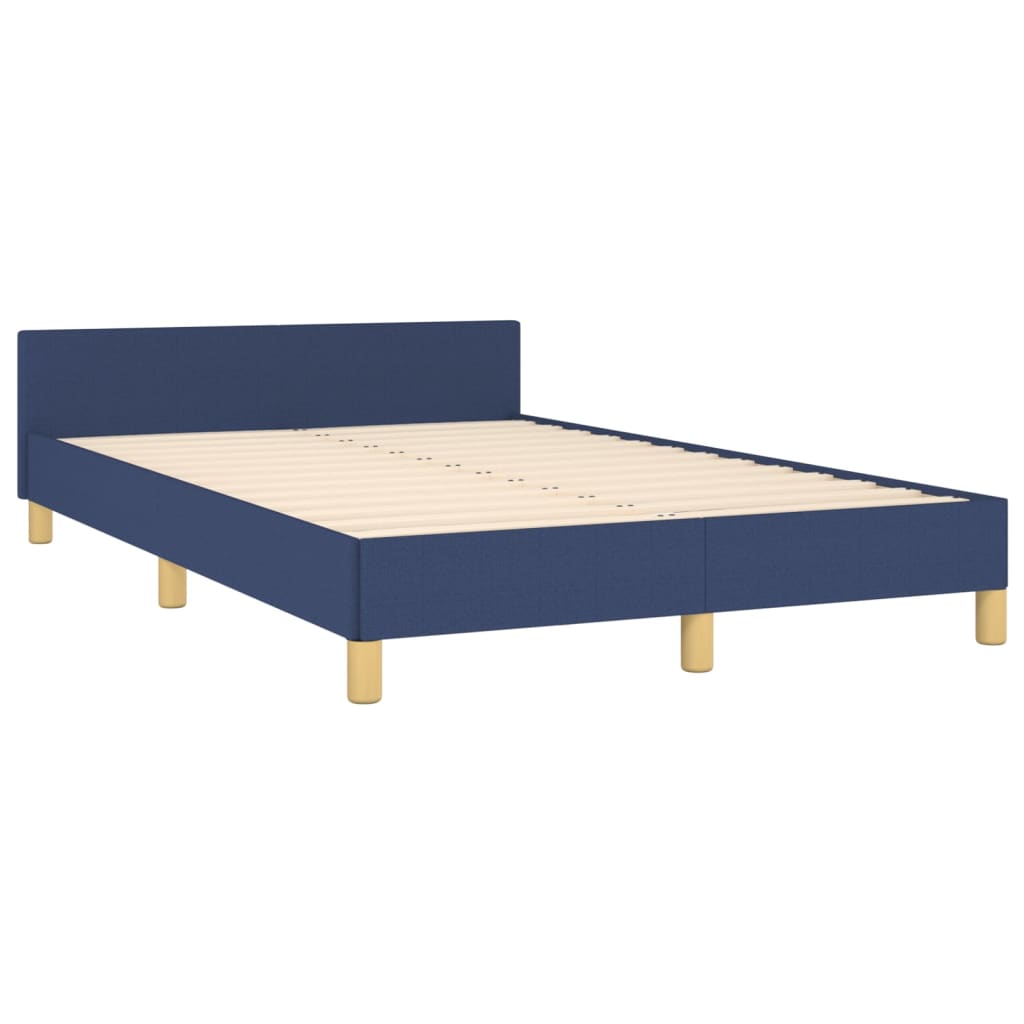 Cadre de lit sans matelas bleu 120x190 cm tissu - XIOS