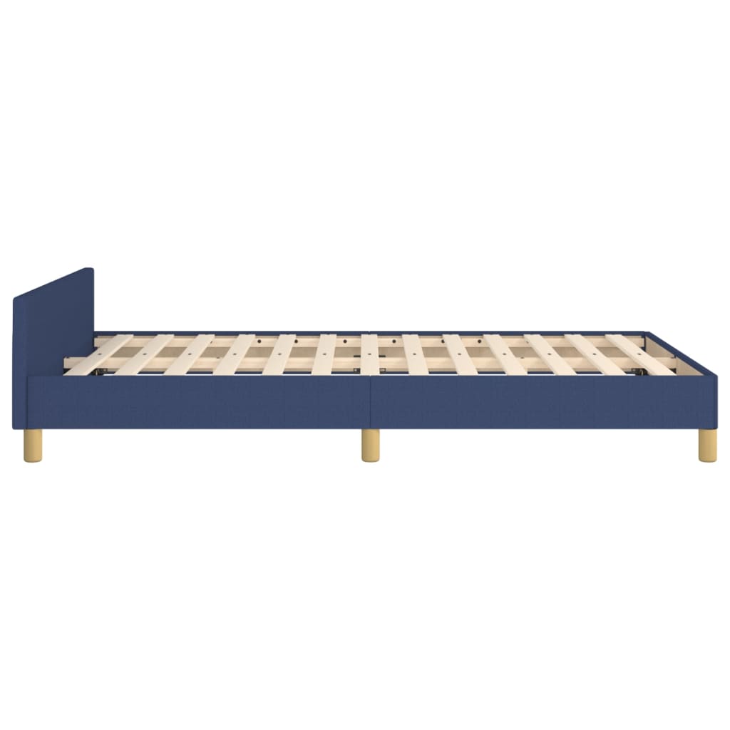 Cadre de lit sans matelas bleu 120x190 cm tissu - XIOS