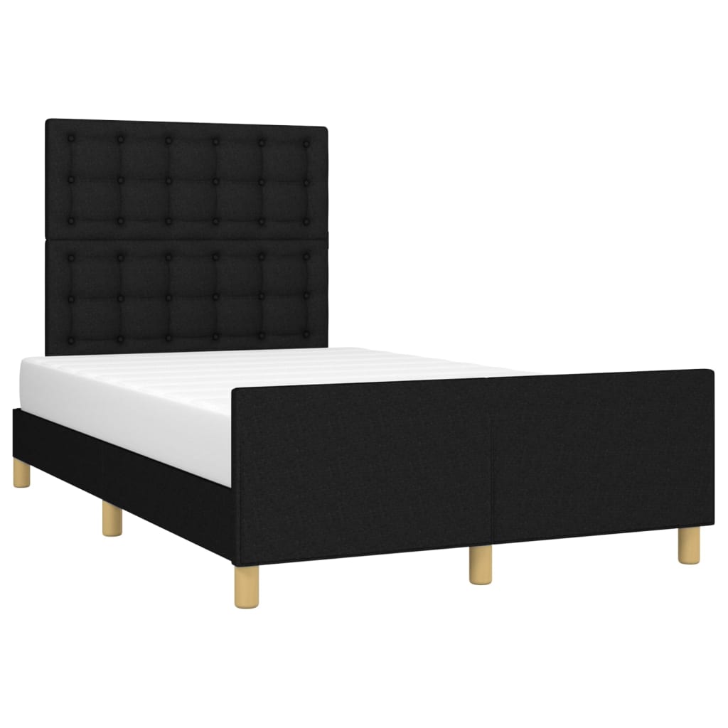 Cadre de lit sans matelas noir 120x190 cm tissu - XIOS