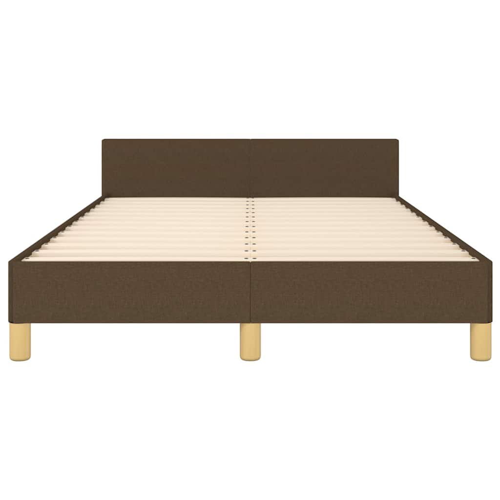 Cadre de lit sans matelas marron foncé 120x190 cm tissu - XIOS