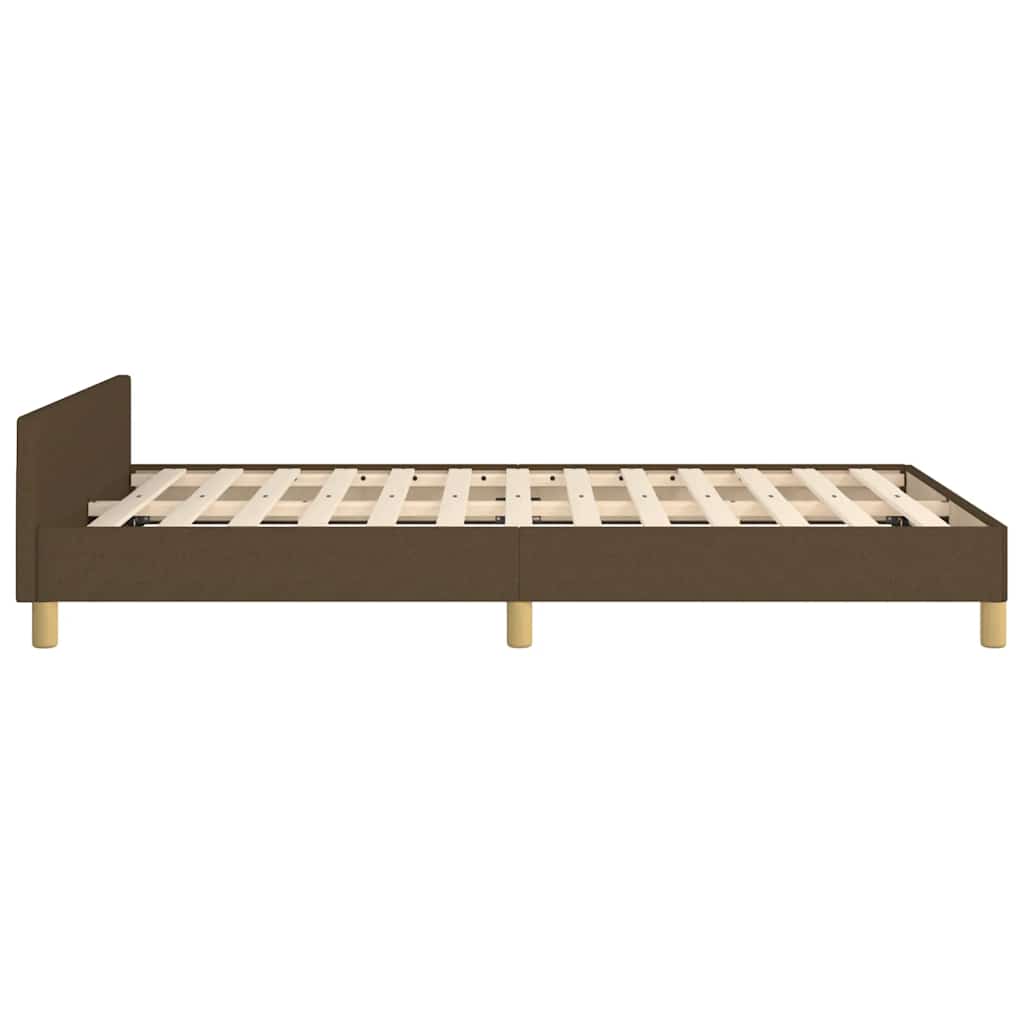 Cadre de lit sans matelas marron foncé 120x190 cm tissu - XIOS