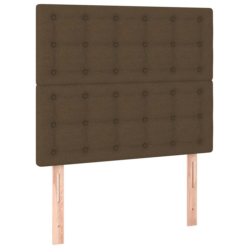 Cadre de lit sans matelas marron foncé 120x190 cm tissu - XIOS