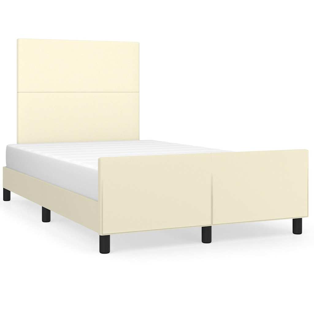 Cadre de lit sans matelas crème 120x190 cm similicuir - XIOS