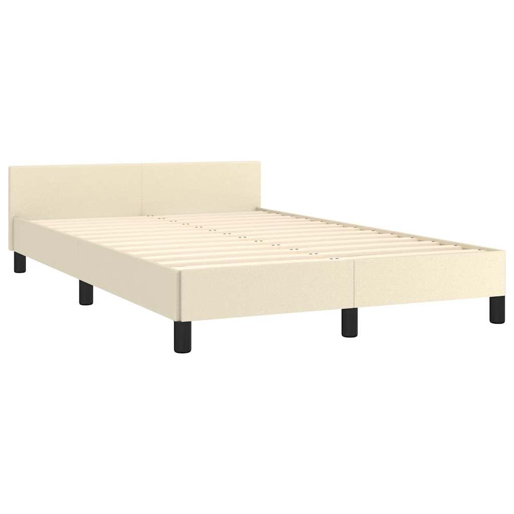 Cadre de lit sans matelas crème 120x190 cm similicuir - XIOS