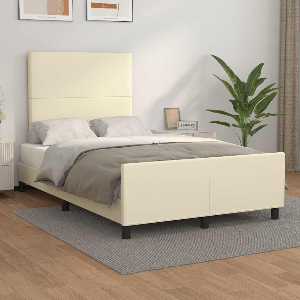 Cadre de lit sans matelas crème 120x190 cm similicuir - XIOS