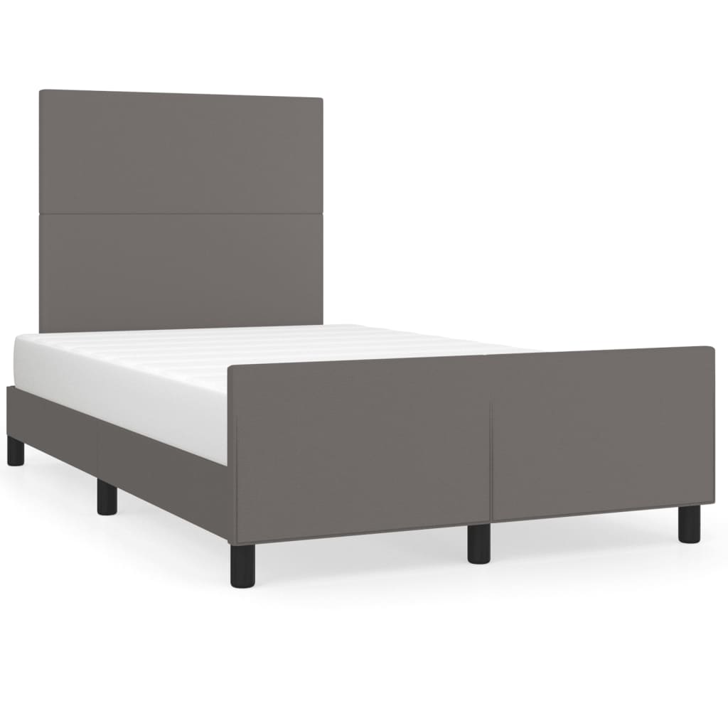 Cadre de lit sans matelas gris 120x190 cm similicuir - XIOS