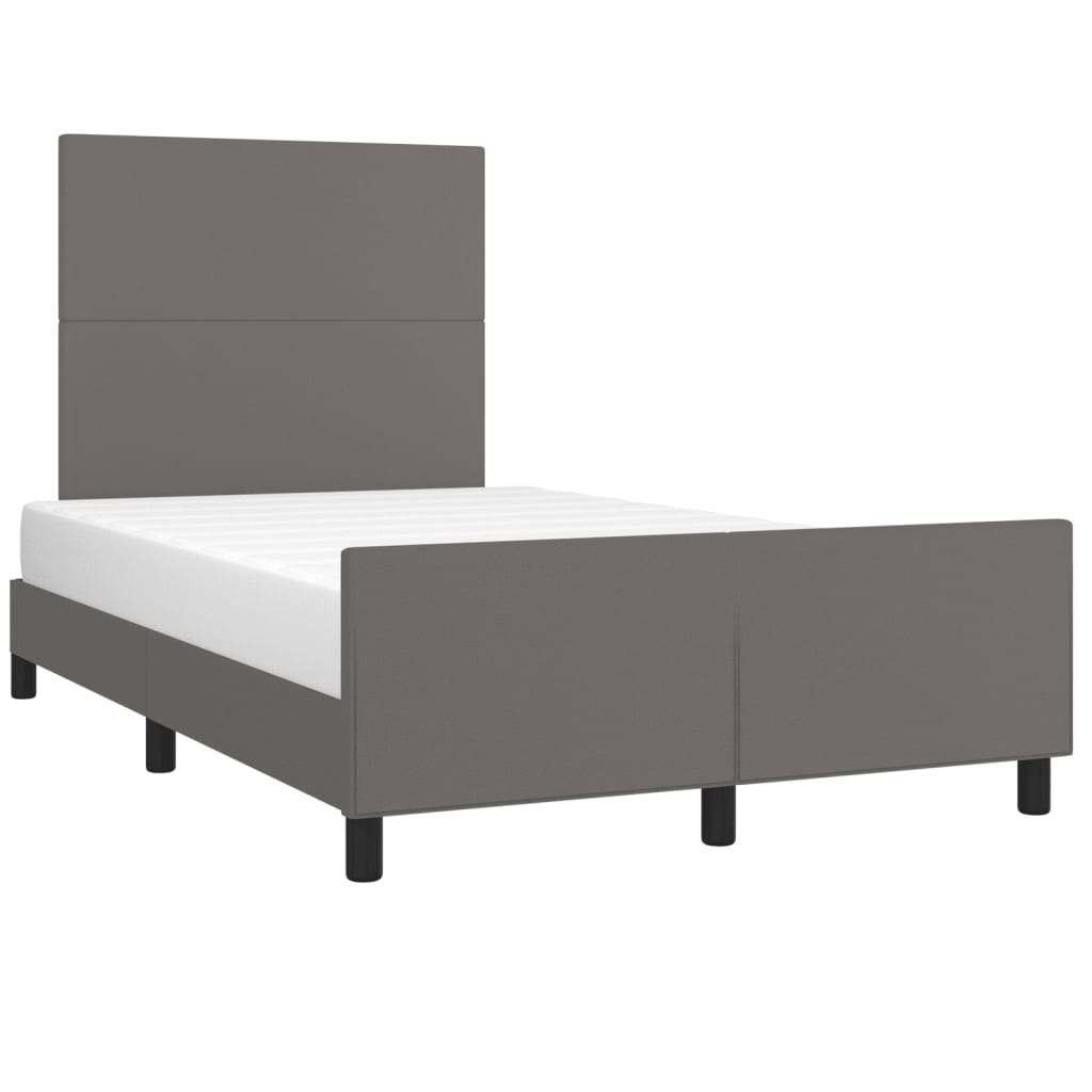 Cadre de lit sans matelas gris 120x190 cm similicuir - XIOS