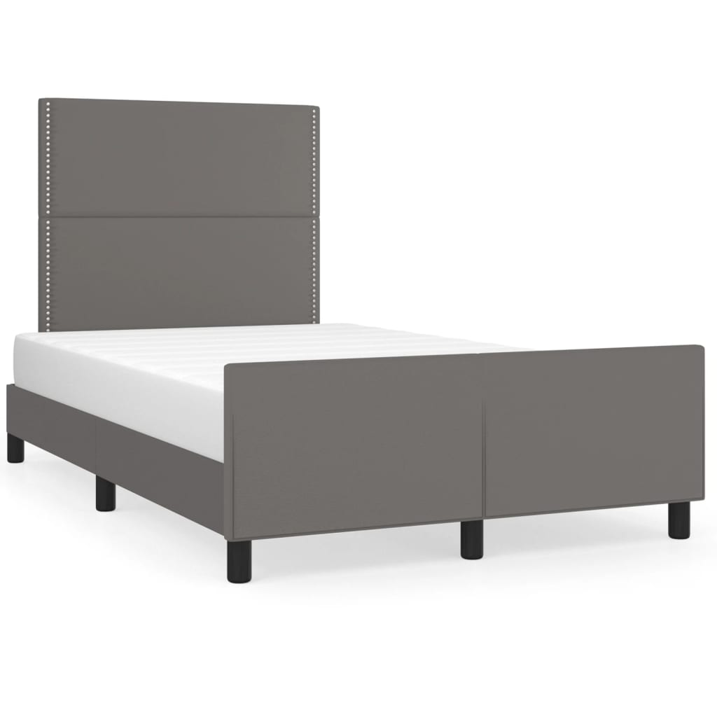 Cadre de lit sans matelas gris 120x190 cm similicuir - XIOS
