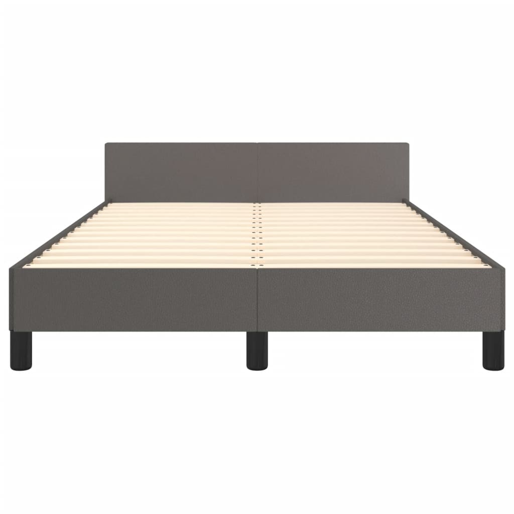 Cadre de lit sans matelas gris 120x190 cm similicuir - XIOS