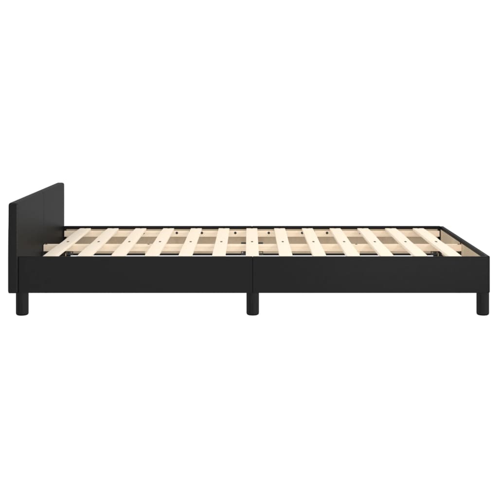 Cadre de lit sans matelas noir 120x190 cm similicuir - XIOS