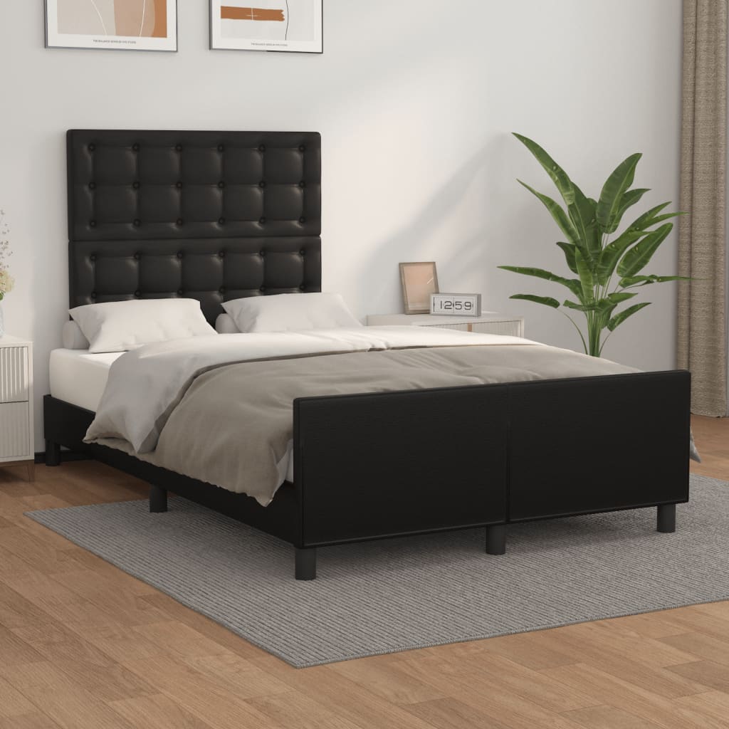 Cadre de lit sans matelas noir 120x190 cm similicuir - XIOS