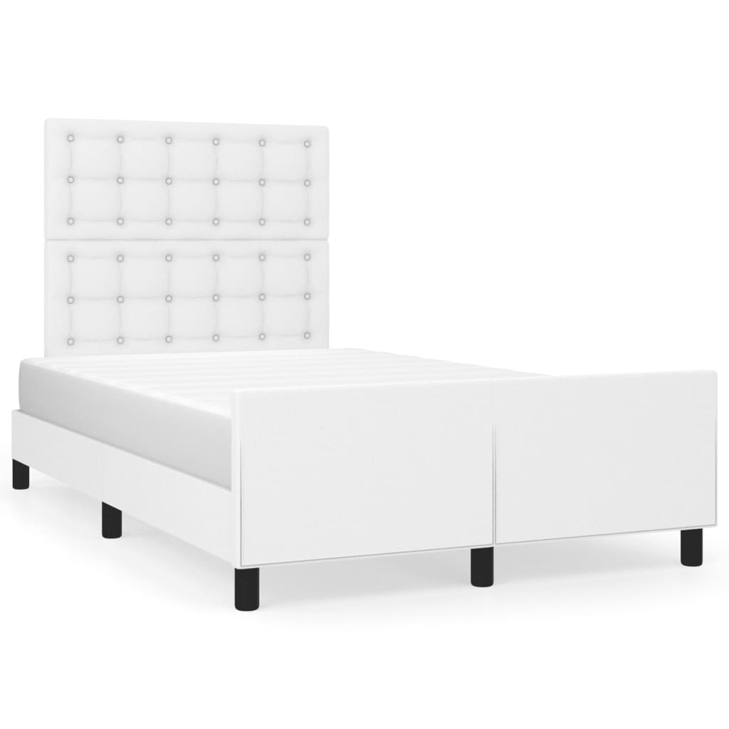 Cadre de lit sans matelas blanc 120x190 cm similicuir - XIOS