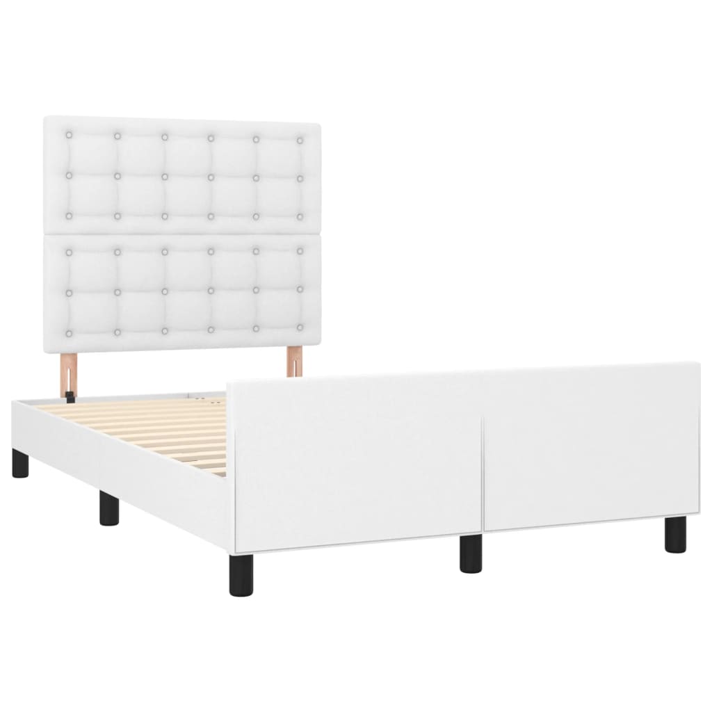 Cadre de lit sans matelas blanc 120x190 cm similicuir - XIOS