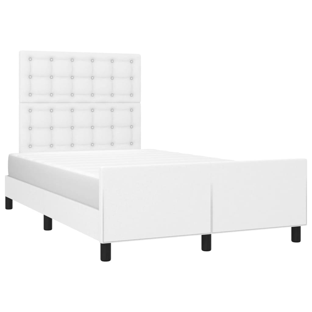 Cadre de lit sans matelas blanc 120x190 cm similicuir - XIOS