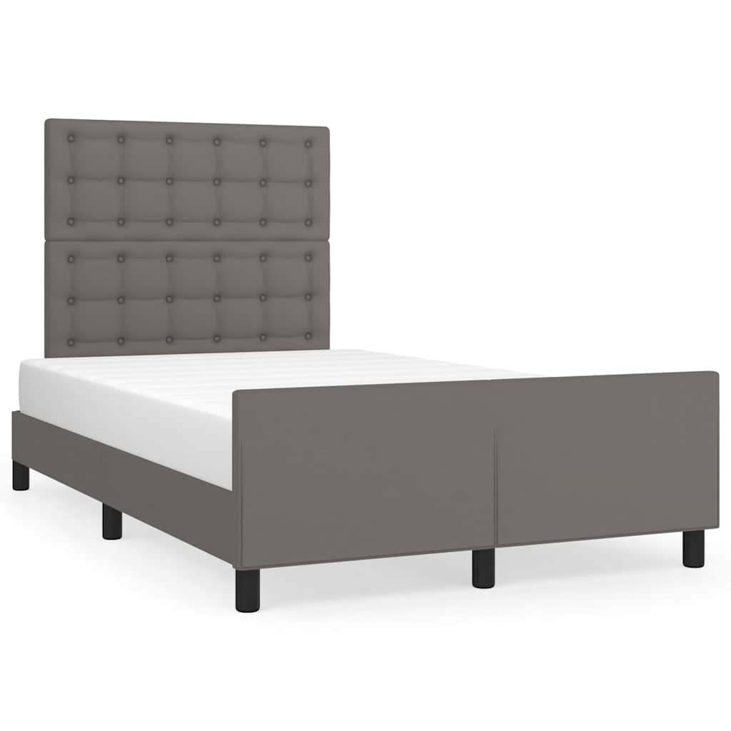 Cadre de lit sans matelas gris 120x190 cm similicuir - XIOS
