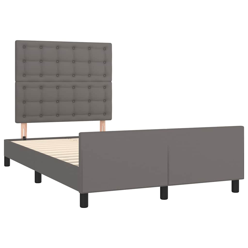 Cadre de lit sans matelas gris 120x190 cm similicuir - XIOS