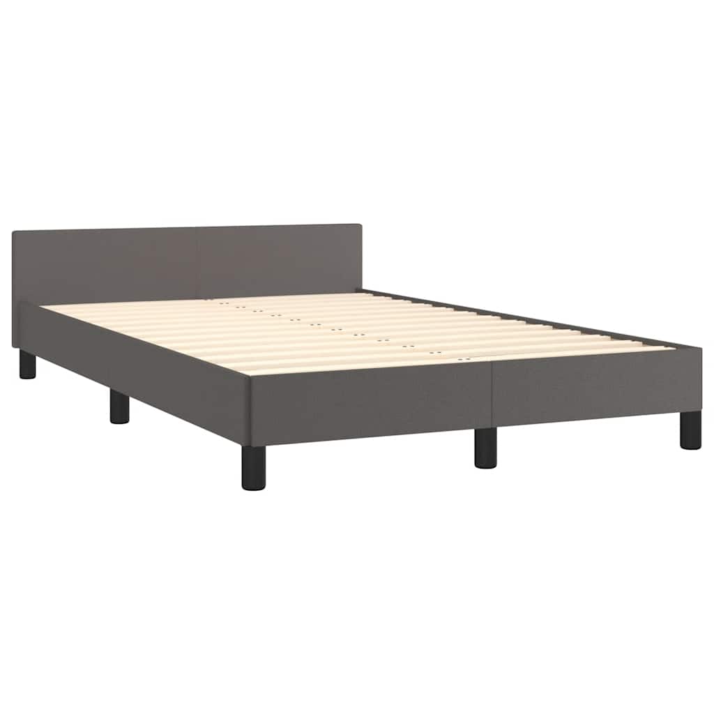 Cadre de lit sans matelas gris 120x190 cm similicuir - XIOS