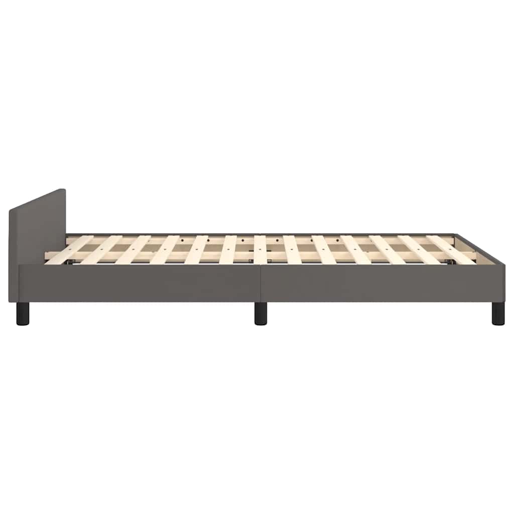 Cadre de lit sans matelas gris 120x190 cm similicuir - XIOS