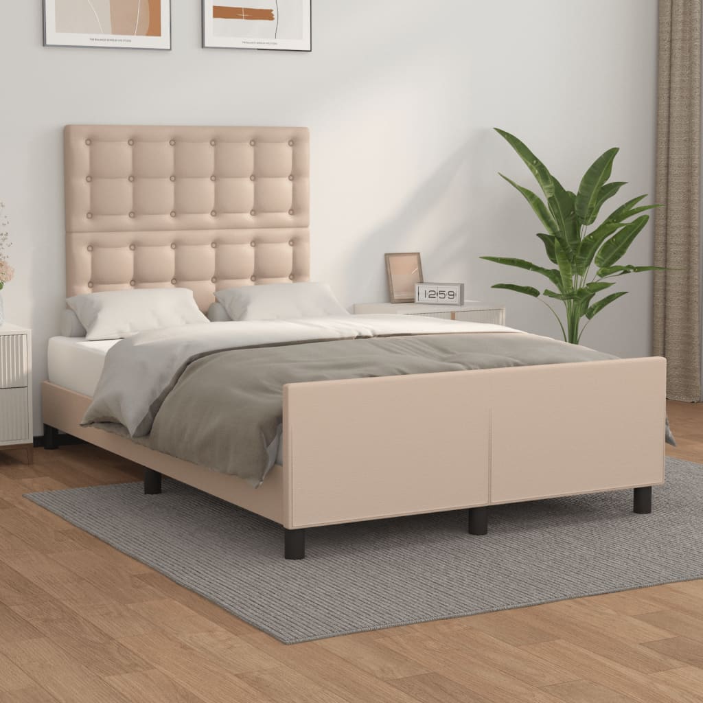 Cadre de lit sans matelas cappuccino 120x190 cm similicuir - XIOS