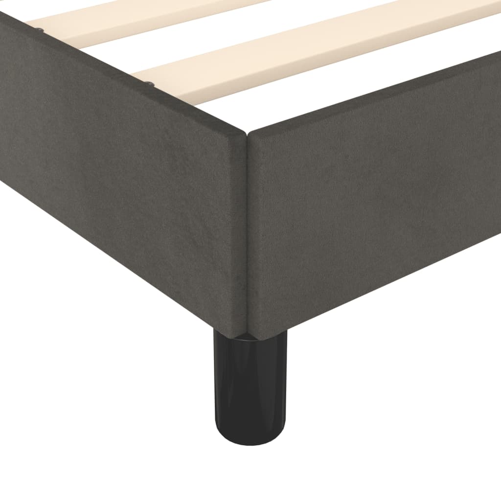 Cadre de lit sans matelas gris foncé 120x190 cm velours - XIOS