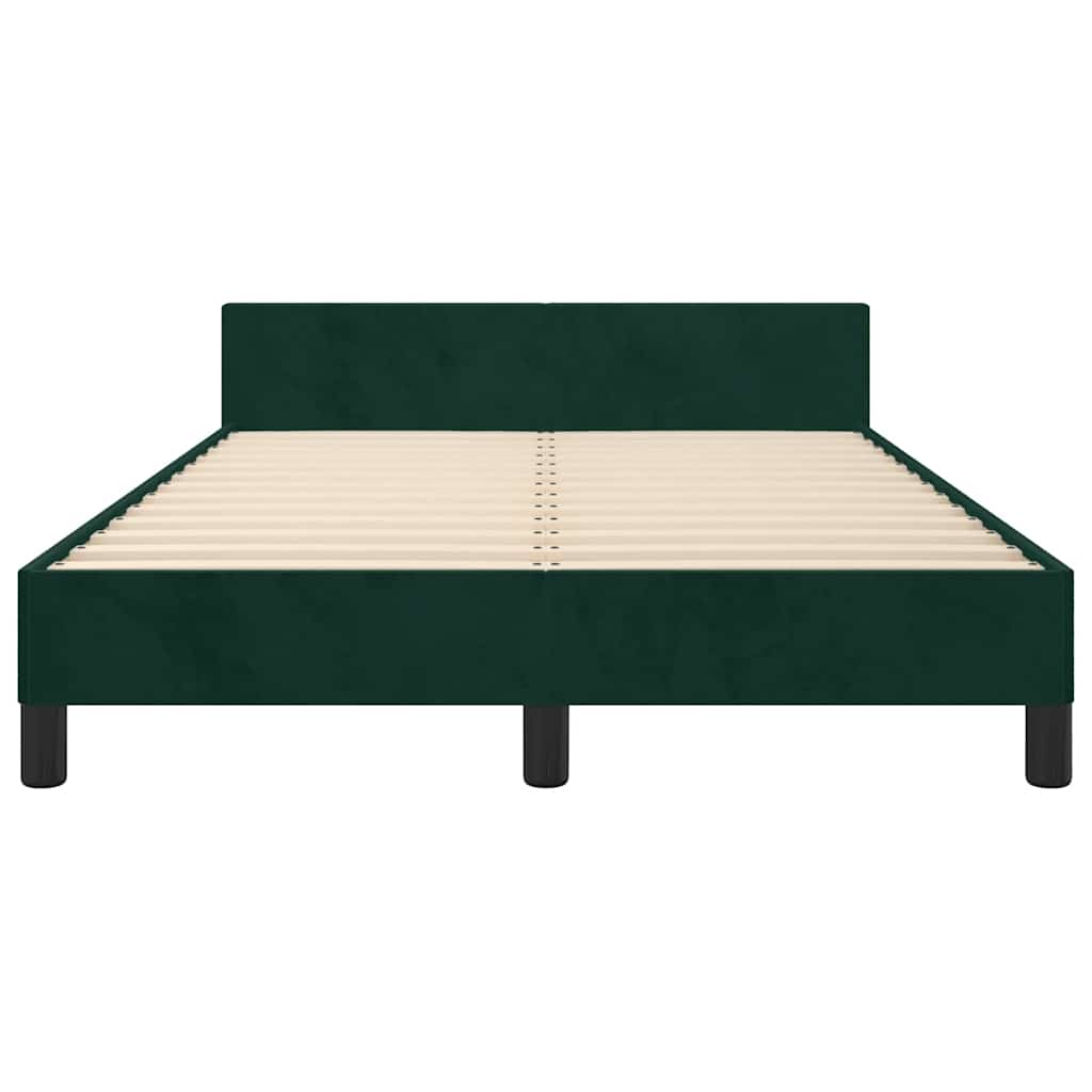 Cadre de lit sans matelas vert foncé 120x190 cm velours - XIOS