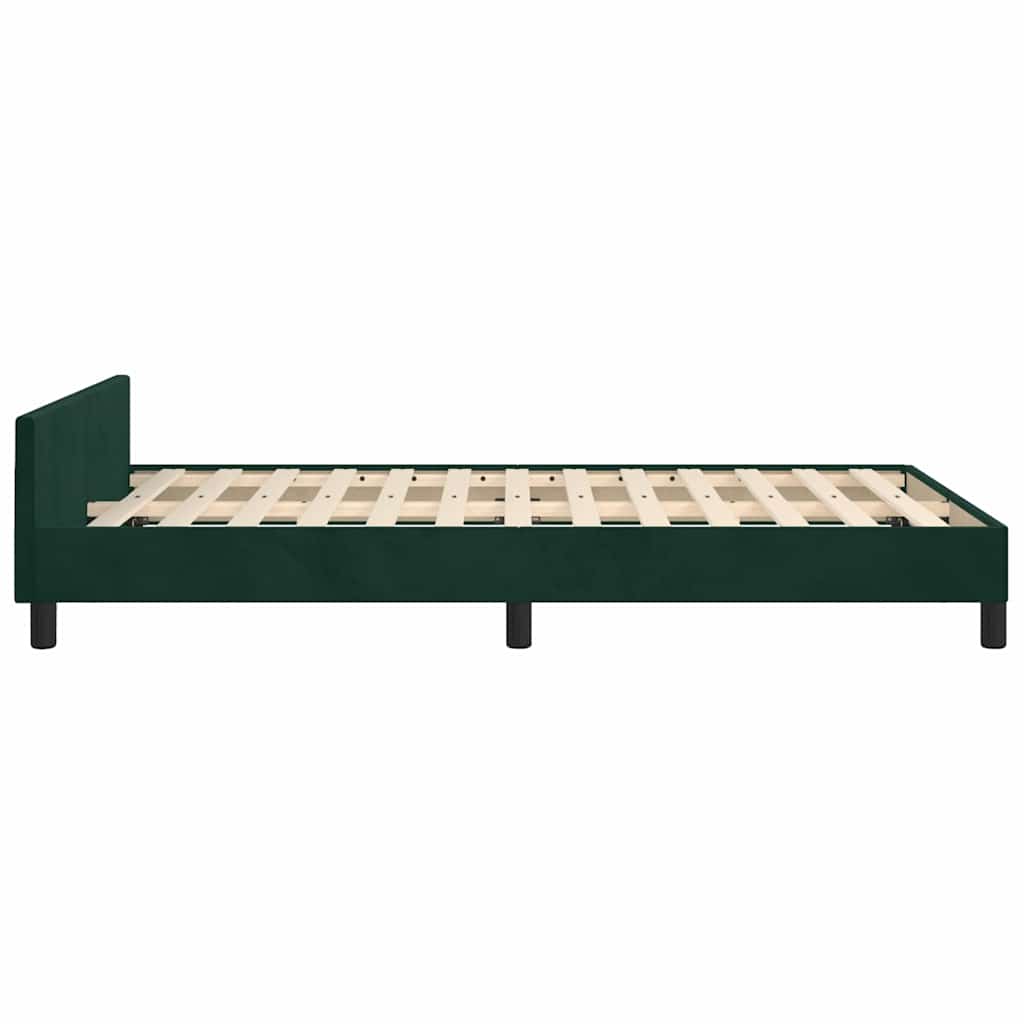 Cadre de lit sans matelas vert foncé 120x190 cm velours - XIOS