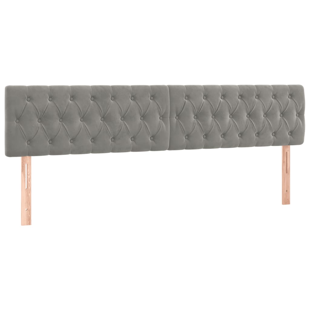 Cadre de lit sans matelas gris clair 120x190 cm velours - XIOS