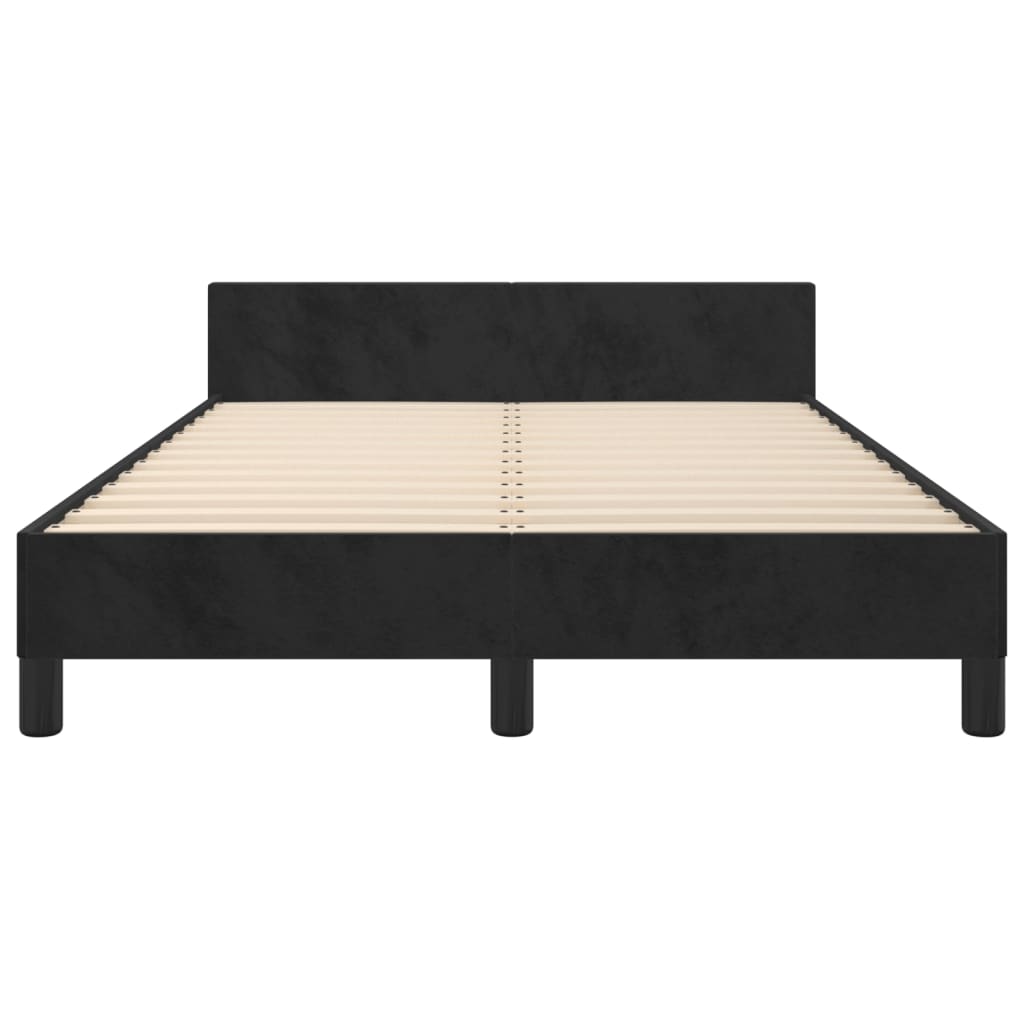 Cadre de lit sans matelas noir 120x190 cm velours - XIOS