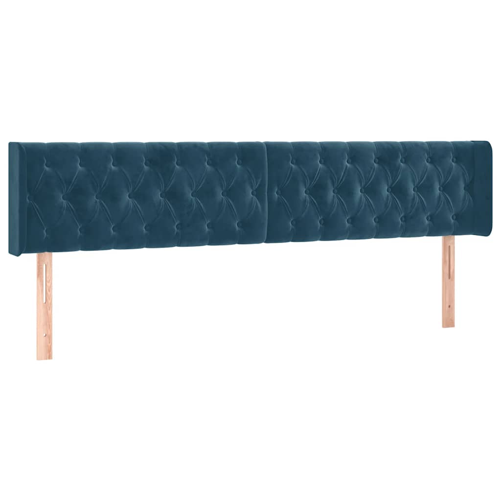 Cadre de lit sans matelas bleu foncé 120x190 cm velours - XIOS
