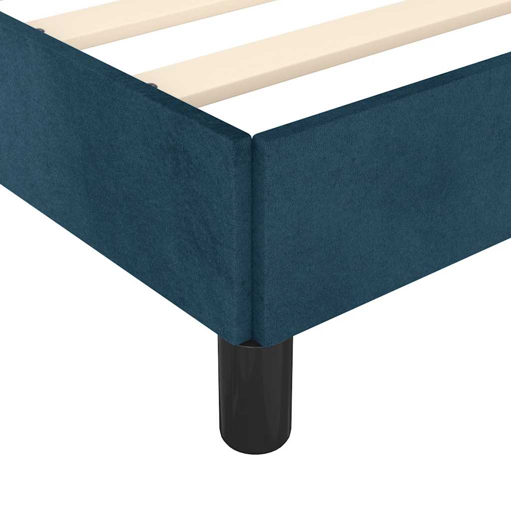 Cadre de lit sans matelas bleu foncé 120x190 cm velours - XIOS