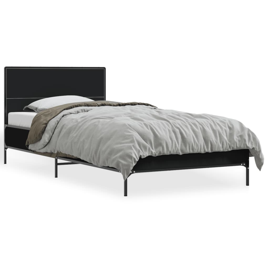 Cadre de lit sans matelas noir 90x200 cm - XIOS